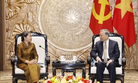 Tổng Bí thư Tô Lâm tiếp Đoàn đại biểu Đảng Nhân dân Campuchia