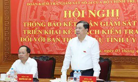 Thông báo kết quả giám sát đợt 1 đối với Ban Thường vụ Tỉnh ủy Hà Tĩnh