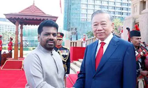 Lễ đón trọng thể Tổng Bí thư, Chủ tịch nước Tô Lâm thăm cấp Nhà nước Sri Lanka