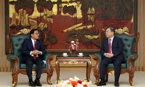 Phó Thủ tướng Thường trực Phạm Gia Túc tiếp Bộ trưởng Bộ Công chính và Vận tải Lào Leklay Sivilay