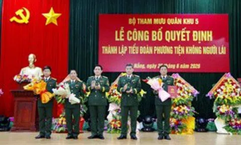 Thành lập Tiểu đoàn Phương tiện không người lái thuộc Bộ Tham mưu Quân khu 5