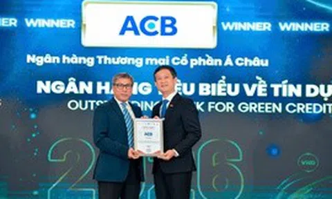 ACB được vinh danh ở 2 hạng mục tại giải thưởng Ngân hàng Việt Nam tiêu biểu 2026