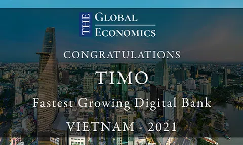 Ngân hàng số Timo hai năm liên tiếp được vinh danh là “Fastest Growing Digital Bank” do tạp chí The Global Economics bình chọn