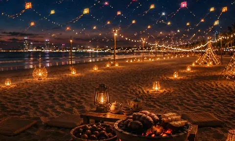 Lần đầu tiên Đà Nẵng có dạ tiệc ánh sáng, ẩm thực về đêm ở bãi biển